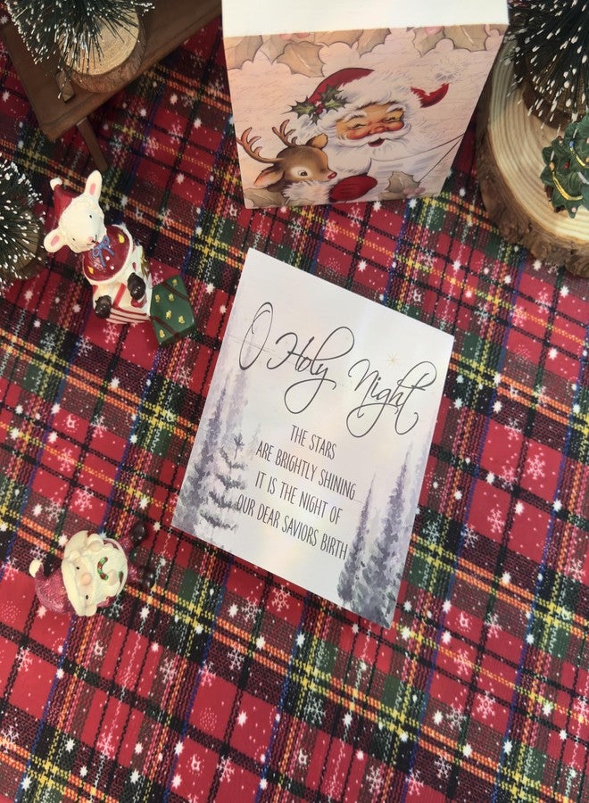 Wheatwin Christmas O Holy Night Sign Decor, Gifts for Christians Men Woman, Vintage Christian Bible Wood Sigs, Winter Holiday Nativity Scene Decorations for Office Bathroom Shelf Desk Table, 5x5 - Image 5